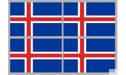 Drapeau Islande (4 fois 9.5x6.3cm) - Sticker/autocollant